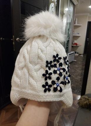 Зимняя шапуля на девочку