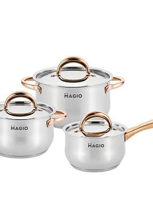 Набір кастр плити magio, набори каструль, набір каструль з нержавіючої сталі посуду з ковшком mx-95