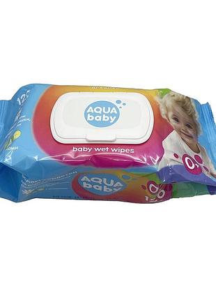 Вологі серветки aquababy 120шт ромашка