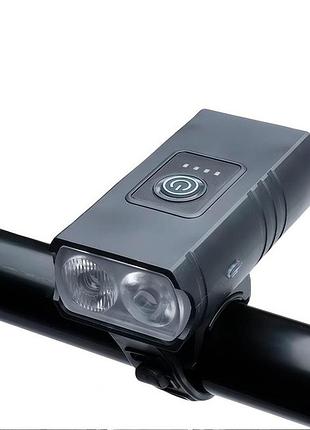 Велофара фонарь аккумуляторный, фара led для велосипеда, фонарь с велокреплением и аккумулятором aq-36