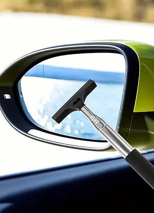 Телескопічний склоочисник для дзеркал автомобіля, 100 см, з гумовим скребком