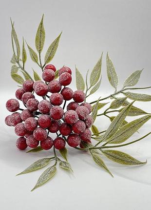 Гілка калини bona di 1шт засніжена 839-907