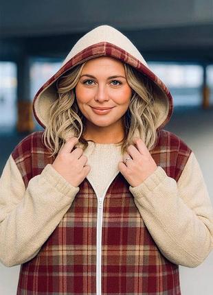 Кофта утеплена в клетку 7