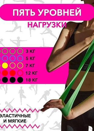Резинки для выпадов fit simplify 5 шт, резиновые резинки фитнеса easyfit, гимнастический ka-391 эспандер лента