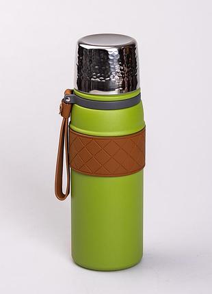 Термос 700 мл зеленый из нержавеющей стали для горячих и холодных напитков с вакуумной изоляцией. ve-33