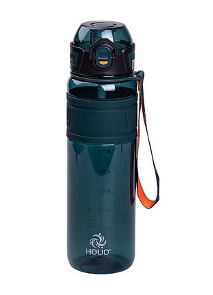 Бутылка для воды houo 1 л темно-зеленая с флип крышкой для детей спортивная многоразовая бутылка dm-11
