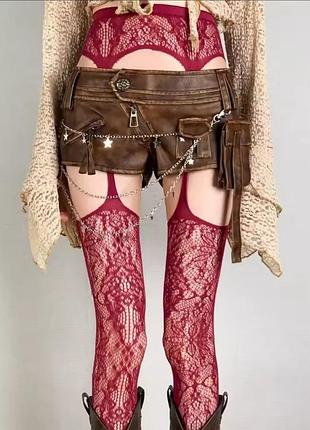 Эротические сексуальные трендовые колготы колготки чулки бургунди бордовые сетка ажурные