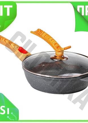 Ve алюминиевая сковорода 24 см new version с крышкой mgc серая антипригарная глубокая кастрюля для при n6w_ver