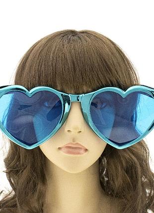 Очки гигант сердце металлик (бирюзовые)