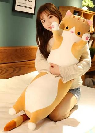 Коричневый мягкая игрушка кот длинний 90см подушка обнимашка