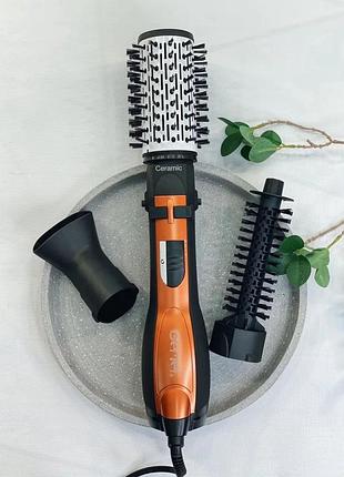 Вращающийся фен расческа с насадками gemei gm-4828 воздушный стайлер для укладки волос