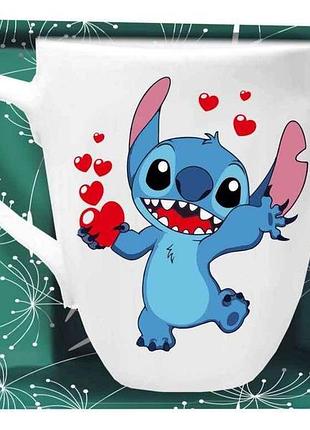 Чашка 200мл stitch синий в под. коробке тм farglass