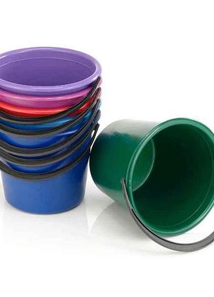 Ведро хозяйственное 5л с пластиковой ручкой цвет в ассортименте тм юнипласт