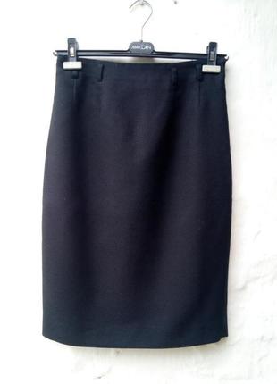 Черная базовая фактурная шерстяная юбка карандаш hobbs 💣2 фото
