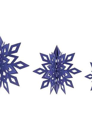 Декор-підвіска новорічна 25см snowflake синій r96067 тм stenson