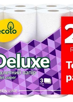 Туалетная бумага 24шт 3слоя deluxe тм ecolo