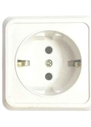 Розетка 1-я внешняя с заземлением ср-1806 белая тм songrui
