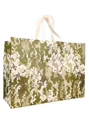 Эко сумка пиксель1 концентрат бежевый 500x370х(2*100)(1*30) 500мм тм rendpak