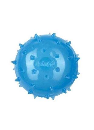 Игрушка для собак мяч шипованный с пустышкой 65мм синий fun тм animall