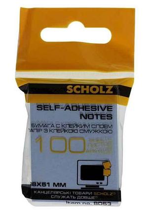 Бумага клеящая, 38х51мм, 100 листов, в ассортименте, 8053 тм scholz