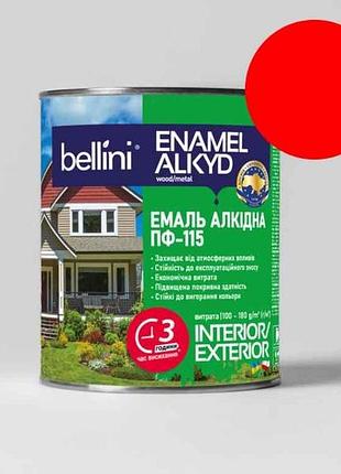 Емаль алкідна пф-115 червоний 0,9кг тм bellini