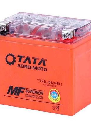 Аккумулятор гелевый 5аh-ytx5l-bs оранжевый 114*70*106мм, akk-004 тм outdo