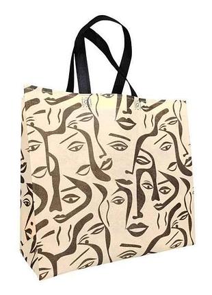 Эко сумка лицо 83г/м2 пудровый 1639sp арт.15232 360x340х(2*80)(1*30) 500мм тм rendpak