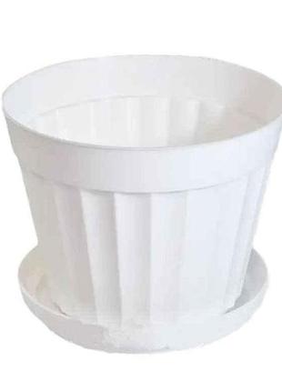 Горшок для цветов 500мл с подставкой d120 тип1 высота 11см микс цветов тм гемопласт