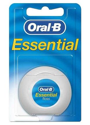 Зубна нитка oral-b essential floss waxed мятна, 50м