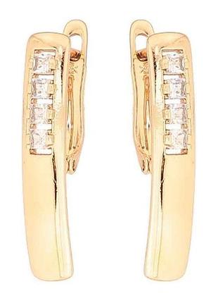 Серьги английская застежка позолота 18k «узор с цирконом» 272074 тм xuping