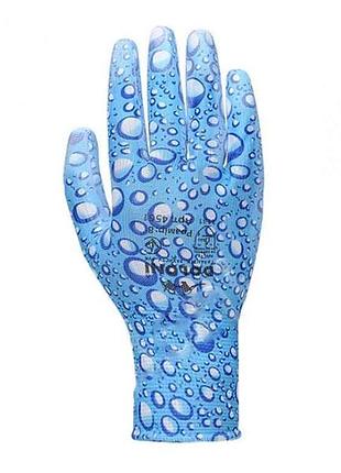Перчатки робочі 4561 з поліуретаном, неповний облив, блакитні р.8 тм doloni