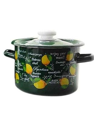 Каструля ем. 2л /4 цилиндрическая фреш-лимон (изумрудная) (i1610/4) тм idilia