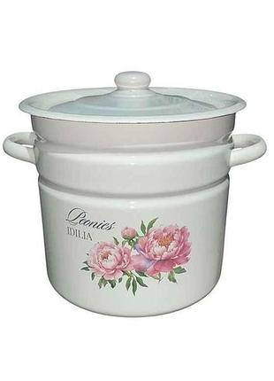 Каструля ем. 12л /2 цилиндрическая пион (молочная) i1624/2 тм idilia