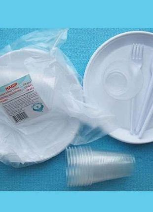 Набор на 6 персон (тарелка 205мм вилка стакан) арт.58964 тм plastimir