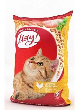 Сухой корм для д/кошек полнорационный / курица 11кг тм мяу