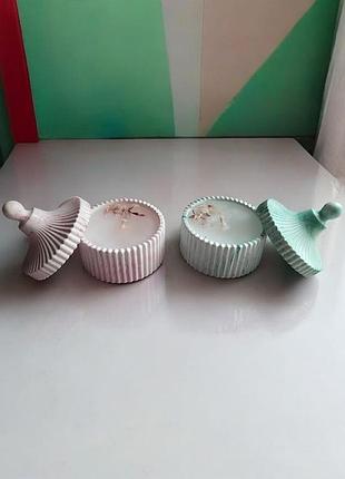 🌿 свеча «элеганс» в гипсовой шкатулке 🌿с ароматом апельсин в шоколаде