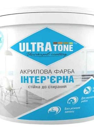 Краска интер ерна 10л белая матовая стойкая к истиранию тм ultra tone