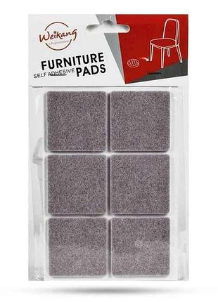 Наклейка на ножки стула/стола квадр. 6шт/л 4.5см микс r94811 войлок тм stenson