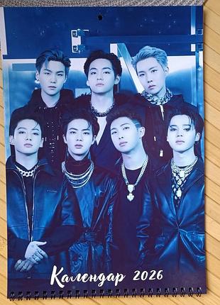 Календарь настенный перекидной bts (бтс) 2026 (25400)