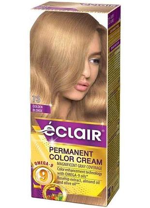 Крем-краска для волос 7.3 золотисто русявый (с маслом omega 9) тм eclair