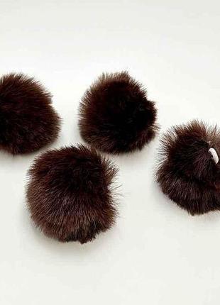 Помпон 6 см эко мех с петелькой коричневый (107) тм китай