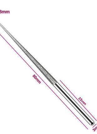 Удлиненная алмазная шлифовальная игла 3 мм хвостовик набор 5 шт.