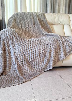 Плед євро koloco "шарпея 3d" 200 х 230 см (41110) бежевий