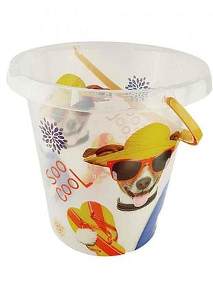 Відро господарське 12л прозоре з малюнком, без кришки, ø 31,5x29,5 см sk-150 тм irak plastik