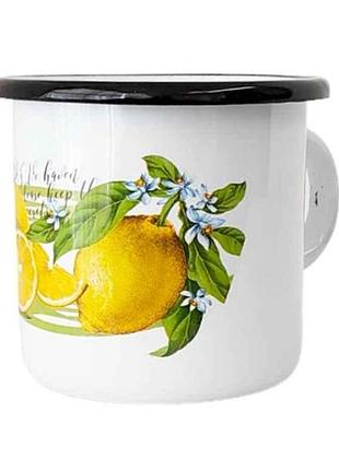 Кружка эм. без крышки 0,4л/2 лимонное дерево (белая) (и01031/2) тм idilia