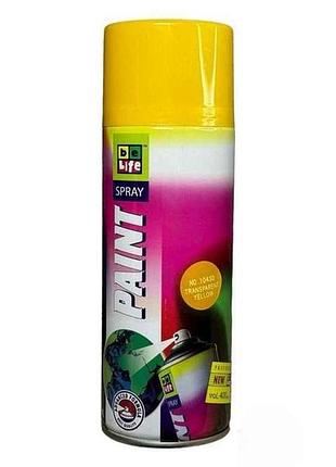 Лак аерозольний 400мл жовтий акриловий тонуючий tint varhish тм be life