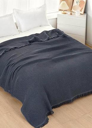 Покрывало вафельное евро koloco 200 х 230 см (41879) графитовый