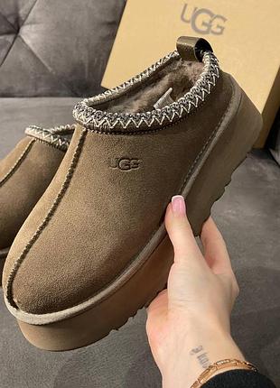 Ugg tazz platform hickory коричневі жіночі зимові уггі угі уги
