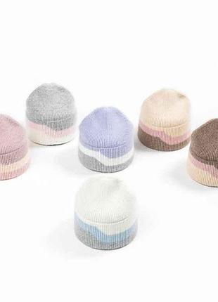 Шапка р.56 серый вязаная ангоровая двойная марисса арт.9086 тм glory kids