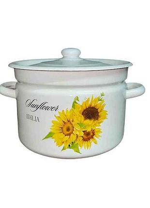 Каструля ем. 9л /2 цилиндрическая солнце (молочная) i1621/2 тм idilia